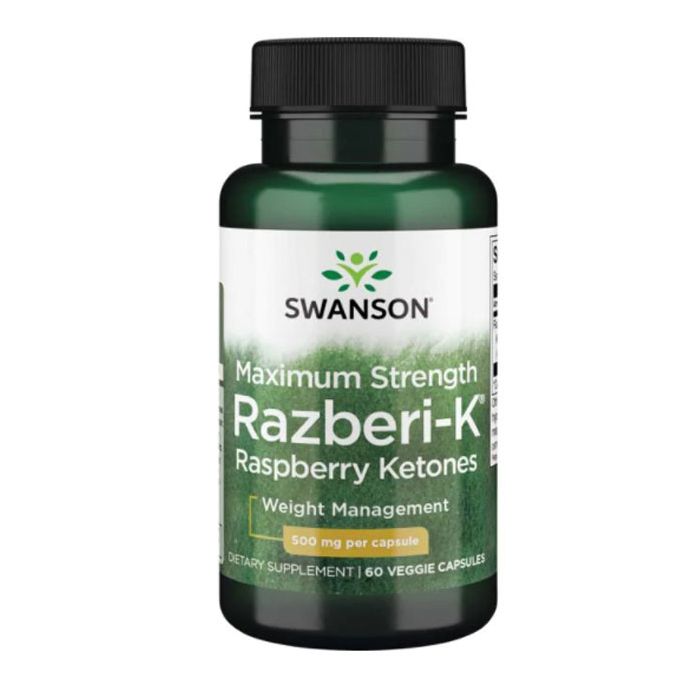 SWANSON Razberi-K 500 mg / Малинови Кетони с Максимална Концентрация