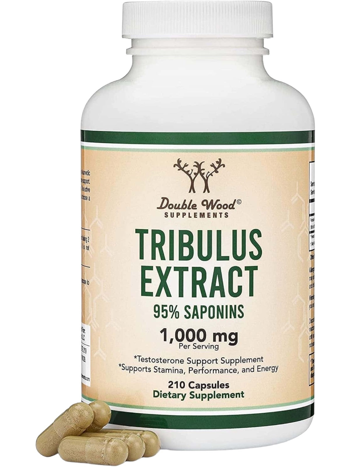 Double Wood - Трибулус (бабини зъби) Екстракт 1000 мг, 210 капсули