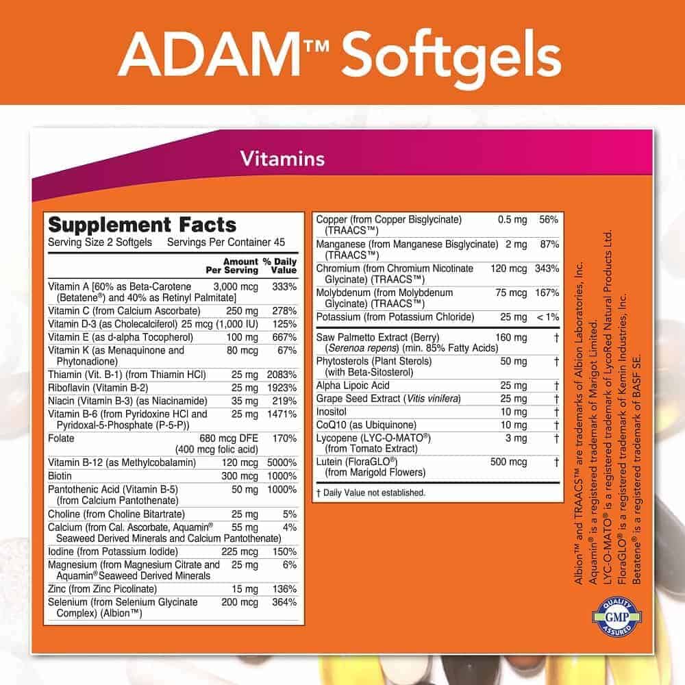 NOW ADAM Male Multi - Витамини и Минерали за Мъже.